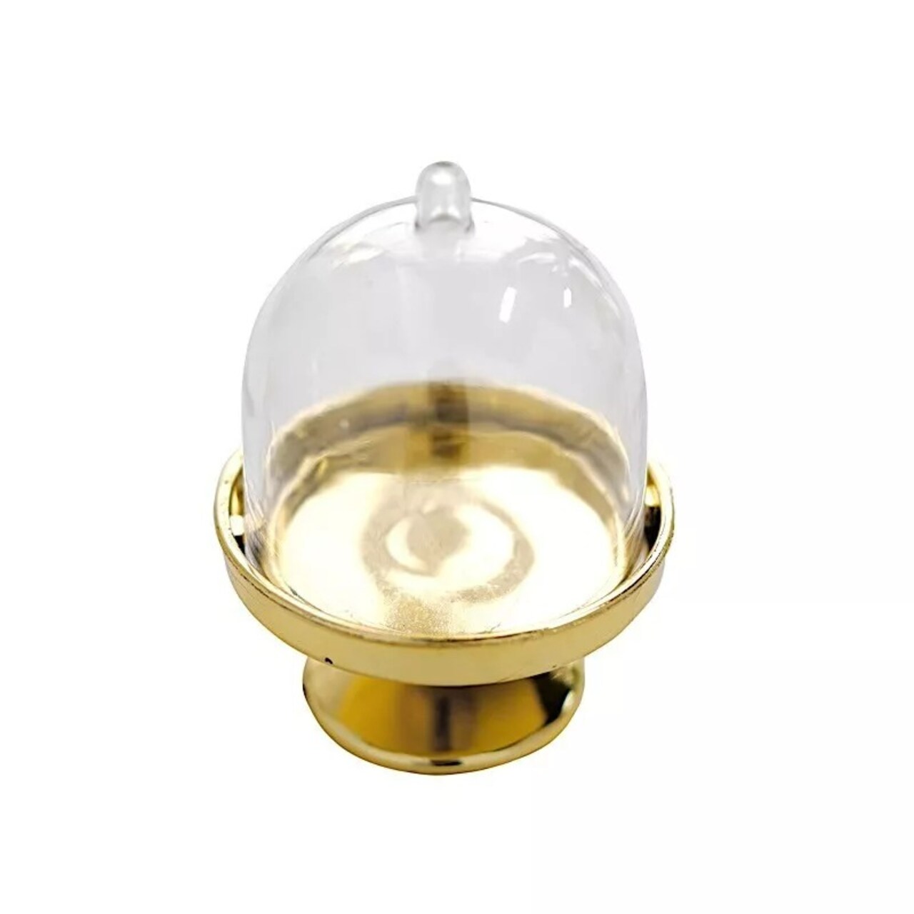 12 GOLD CLEAR 3" tall Mini Cake Stands with Dome Favor Holders